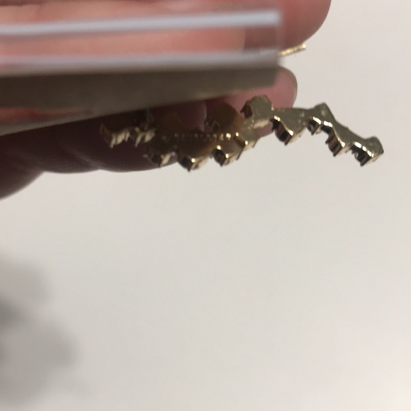 BaubleBar Dainty Long Rhinestone Gem Gold Silver Hanging Earrings Fancy Prom - Picture 6 of 7